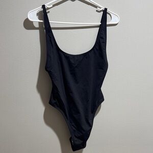 SKIMS Black Scoop Neck One-Piece